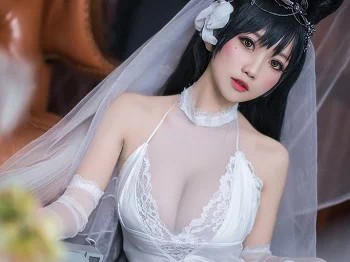 [喵糖映画]Vol.381_美少女花嫁cos主题白色透视婚纱配蕾丝吊袜秀火辣身材诱惑写真23P