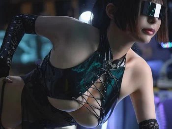 嫩模秋和柯基(夏小秋秋秋)VR女友现实篇私房黑色情趣服饰露火辣身材诱惑写真48P