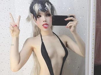 网络美女钛合金大粑粑黑贞兔兔主题私房黑色情趣服饰秀惹火身材撩人诱惑写真25P