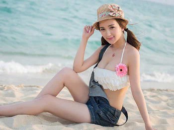 [BoLoli波萝社]Vol.015_嫩模小潘鼠三亚旅拍吊带牛仔裙完美身材丰满写真80P
