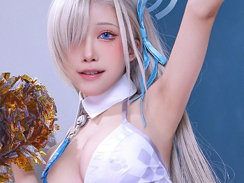 动漫博主水淼aqua-C103一之濑明日奈B主题性感蓝白啦啦队服饰秀翘臀美腿诱惑写真170P