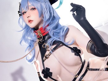 Coser小姐姐星之迟迟天雨亚子主题性感黑色情趣护士服配黑皮吊袜秀惹火身材诱惑写真60P