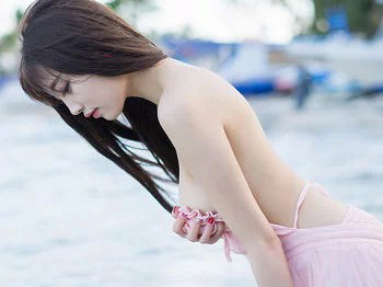 [LeYuan星乐园]Vol.035_女神杨晨晨sugar海边粉红露背吊带裙真空秀美乳诱惑写真54P