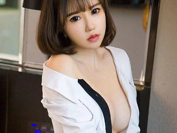 [Ugirls爱尤物]No.1018_嫩模韩恩熙性感白衬衣配红色内裤无内真空露豪乳诱惑写真40P
